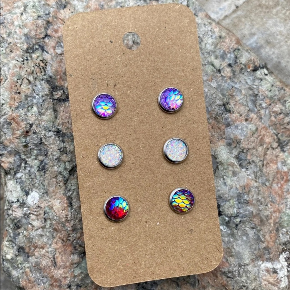 Women’s Stud Druzy Cabochon Earring Bundle